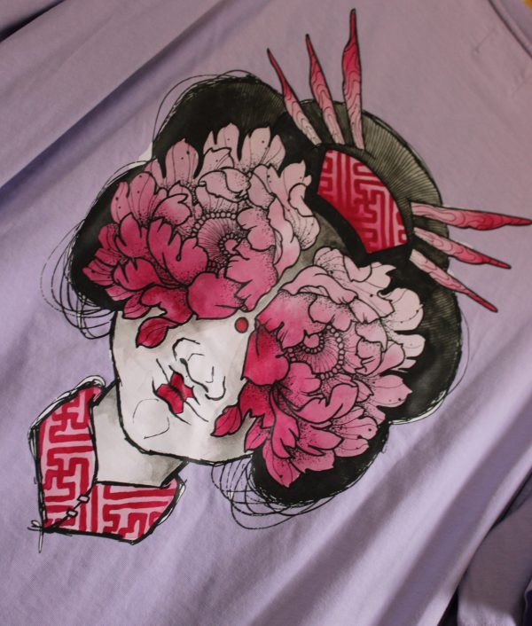 Geisha purple t-shirt – Image 9